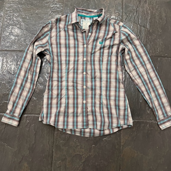 Panhandle Rough Stock Plaid Long Sleeve Button Down Shirt Women’s Small - Picture 2 of 7